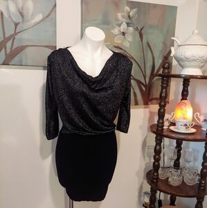Express shimmery 3/4 sleeve party dress
